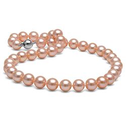 Pink Freshwater Pearl Necklace, 9.5-10.5mm