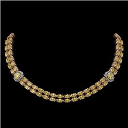 31.4 ctw Citrine & Diamond Necklace 14K Rose Gold
