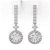 Image 2 : 3 ctw Diamond Designer Earrings 18K White Gold