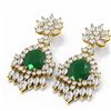 Image 3 : 16.04 ctw Emerald & Diamond Earrings 18K Yellow Gold