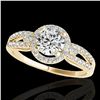 Image 1 : 1.25 ctw Certified Diamond Solitaire Halo Ring 10k Yellow Gold
