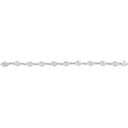 10kt White Gold Round Diamond Fashion Bracelet 1/2 Cttw