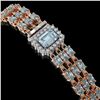 Image 2 : 21.86 ctw Aquamarine & Diamond Bracelet 14K Rose Gold