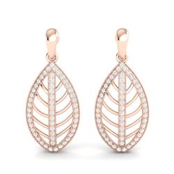 2 ctw Micro Pave VS/SI Diamond Designer Earrings 14k Rose Gold