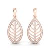 Image 1 : 2 ctw Micro Pave VS/SI Diamond Designer Earrings 14k Rose Gold