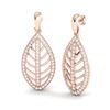 Image 2 : 2 ctw Micro Pave VS/SI Diamond Designer Earrings 14k Rose Gold