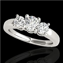 2 ctw Certified Diamond 3 Stone Solitaire Set 10k White Gold