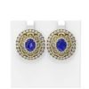 Image 1 : 13.11 ctw Sapphire & Diamond Earrings 18K Yellow Gold