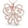 Image 2 : 2 ctw VS/SI Diamond Micro Pave NECKALCE Butterfly 14k Rose Gold