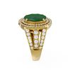 Image 2 : 5.39 ctw Emerald & Diamond Ring 18K Yellow Gold