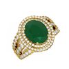 Image 3 : 5.39 ctw Emerald & Diamond Ring 18K Yellow Gold
