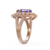 Image 3 : 4.52 ctw Certified Tanzanite & Diamond Victorian Ring 14K Rose Gold