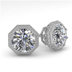 1.53 ctw Certified VS/SI Diamond Stud Earrings Art Deco 14k White Gold