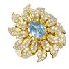 Image 3 : 2.82 ctw Aquamarine & Diamond Ring 18K Yellow Gold