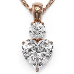1.25 ctw Heart Diamond Designer Necklace 18K Rose Gold