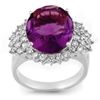 Image 1 : 8.18 ctw Amethyst & Diamond Ring 18k White Gold