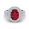 Image 1 : 3.50 ctw Ruby & Micro Pave VS/SI Diamond Certified Ring 18k White Gold