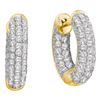 Image 1 : 14kt Yellow Gold Round Diamond Huggie Earrings 3/4 Cttw