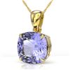 Image 1 : 6 Cushion Cut Tanzanite Designer Necklace 18k Yellow Gold