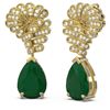 Image 2 : 7.73 ctw Emerald & Diamond Earrings 18K Yellow Gold