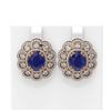 Image 1 : 12.21 ctw Sapphire & Diamond Earrings 18K Rose Gold