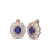 Image 2 : 12.21 ctw Sapphire & Diamond Earrings 18K Rose Gold