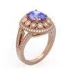 Image 2 : 4.76 ctw Certified Tanzanite & Diamond Victorian Ring 14K Rose Gold