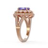 Image 3 : 4.76 ctw Certified Tanzanite & Diamond Victorian Ring 14K Rose Gold
