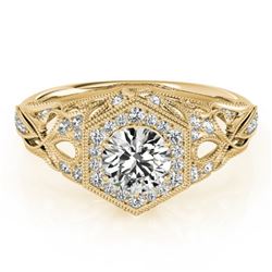 1.4 ctw Certified VS/SI Diamond Halo Ring 14k Yellow Gold