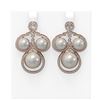 Image 1 : 2.61 ctw Diamond & Pearl Earrings 18K Rose Gold