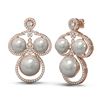 Image 2 : 2.61 ctw Diamond & Pearl Earrings 18K Rose Gold