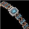 Image 2 : 17.34 ctw London Topaz & Diamond Bracelet 14K Rose Gold