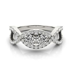 1.01 ctw VS/SI Diamond 2 Stone 2 Stone Ring 14k White Gold