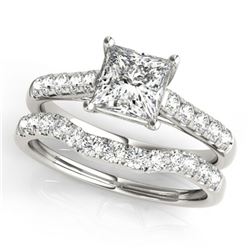 1.21 ctw VS/SI Princess Diamond 2pc Wedding Set 14k White Gold