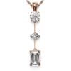 Image 1 : 1.16 ctw Emerald Cut Diamond Designer Necklace 18K Rose Gold