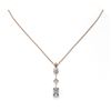 Image 2 : 1.16 ctw Emerald Cut Diamond Designer Necklace 18K Rose Gold