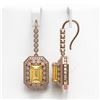 Image 2 : 11.44 ctw Canary Citrine & Diamond Victorian Earrings 14K Rose Gold