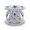 Image 2 : 0.90 ctw Ring Micro Pave VS/SI Diamond Designer 14k White Gold