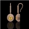 Image 2 : 7.65 ctw Canary Citrine & Diamond Victorian Earrings 14K Rose Gold