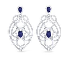 7 ctw Tanzanite & Micro VS/SI Diamond Heart Earrings 14k White Gold