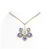Image 1 : 11.33 ctw Tanzanite Diamond Necklace 18K Yellow Gold