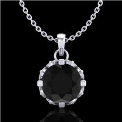1.14 ctw Fancy Black Diamond Art Deco Stud Necklace 18k White Gold
