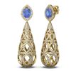 Image 2 : 7.3 ctw Tanzanite & Diamond Earrings 18K Yellow Gold