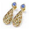 Image 3 : 7.3 ctw Tanzanite & Diamond Earrings 18K Yellow Gold
