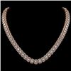 Image 1 : 26.11 ctw Emerald Cut Diamond Micro Pave Necklace 18K Rose Gold
