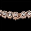 Image 3 : 26.11 ctw Emerald Cut Diamond Micro Pave Necklace 18K Rose Gold