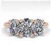 Image 1 : 2.0 ctw Oval Cut VS/SI Diamond 3 Stone Designer Ring 18k Rose Gold