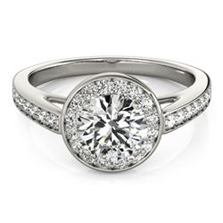 1.16 ctw Certified VS/SI Diamond Halo Ring 14k White Gold