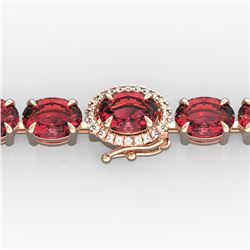 27 ctw Pink Tourmaline & VS/SI Diamond Micro Bracelet 14k Rose Gold