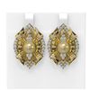 Image 1 : 3 ctw Diamond & Pearl Earrings 18K Yellow Gold